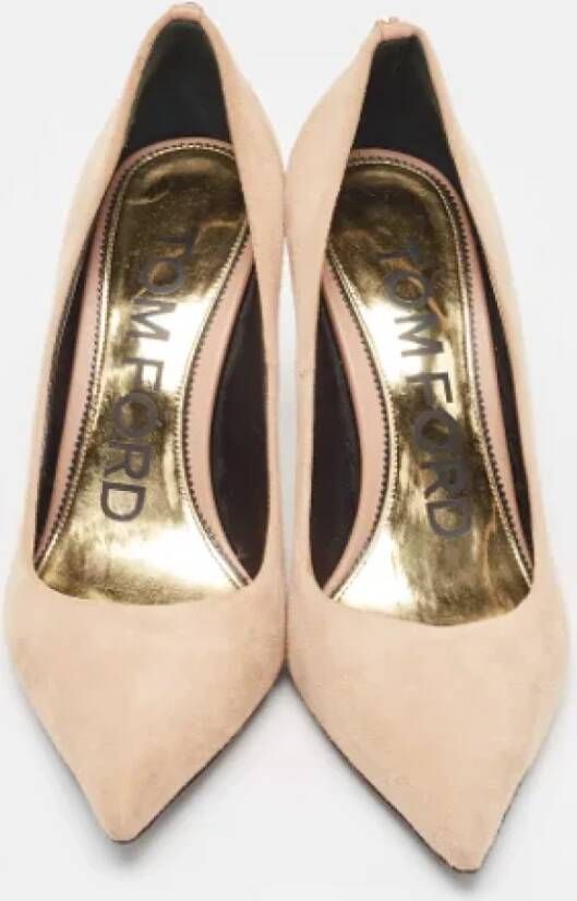 Tom Ford Pre-owned Suede heels Beige Dames