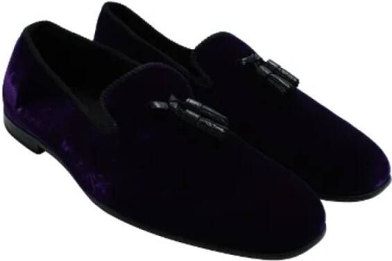 Tom Ford Pre-owned Velvet flats Purple Heren