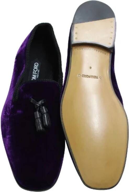 Tom Ford Pre-owned Velvet flats Purple Heren