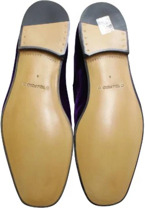 Tom Ford Pre-owned Velvet flats Purple Heren