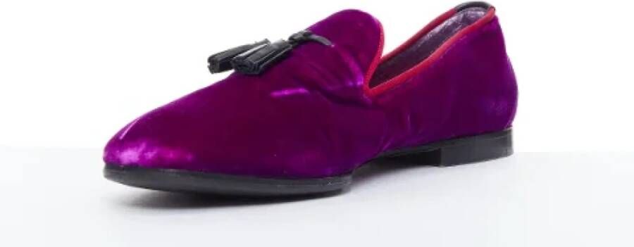 Tom Ford Pre-owned Velvet flats Purple Heren