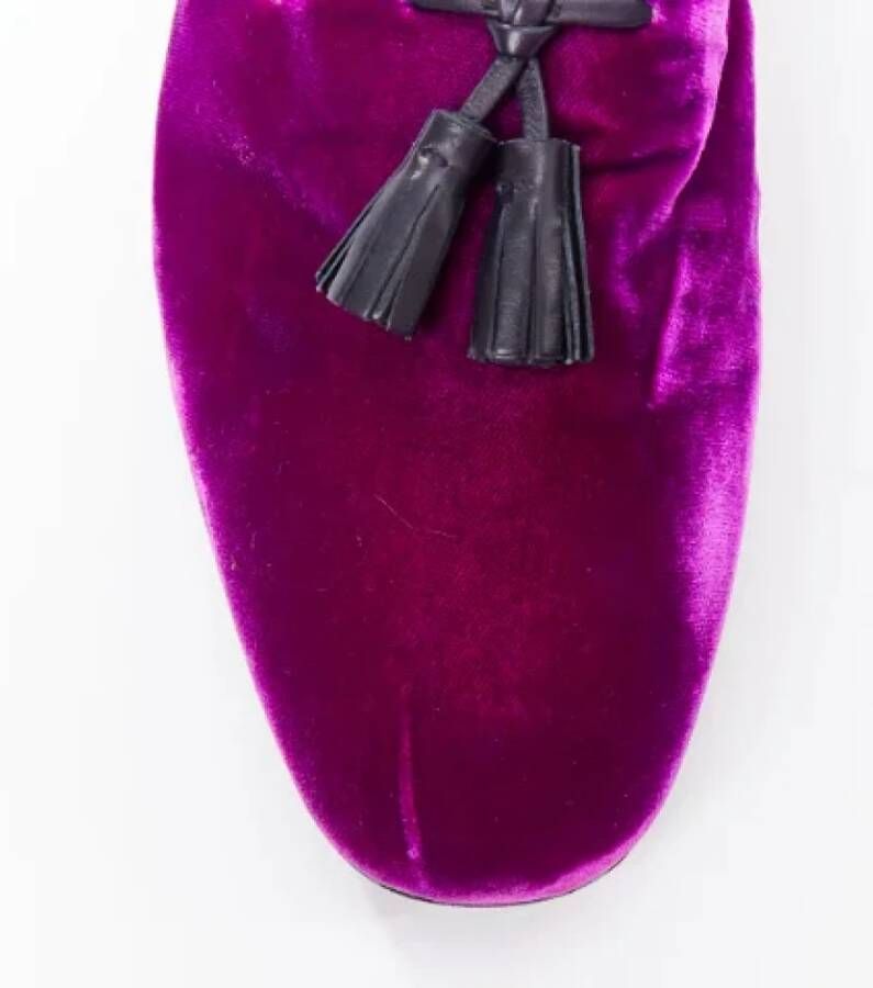 Tom Ford Pre-owned Velvet flats Purple Heren