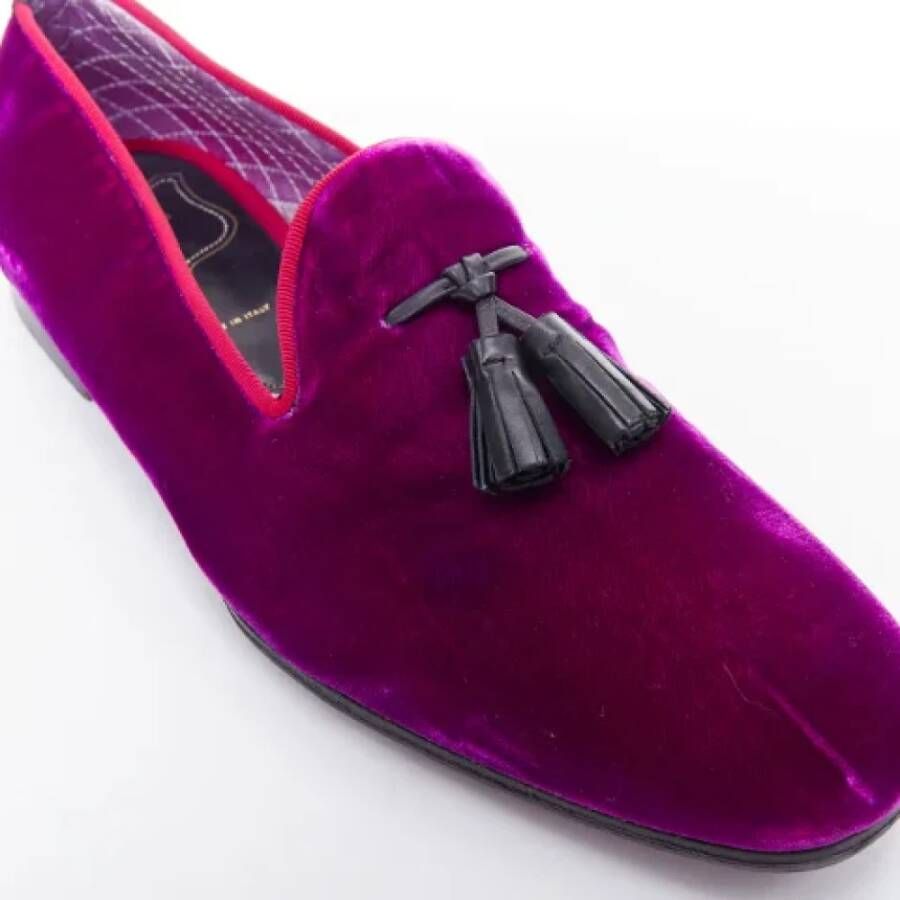 Tom Ford Pre-owned Velvet flats Purple Heren