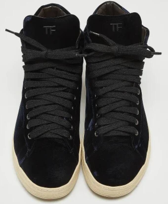 Tom Ford Pre-owned Velvet sneakers Blue Heren