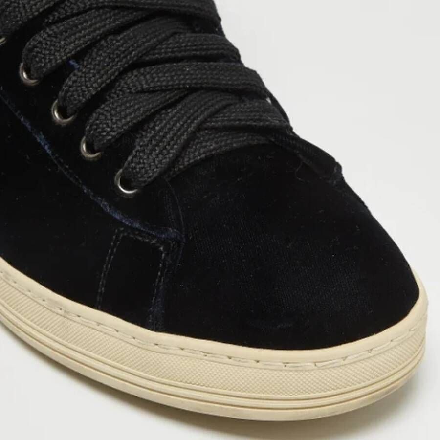 Tom Ford Pre-owned Velvet sneakers Blue Heren