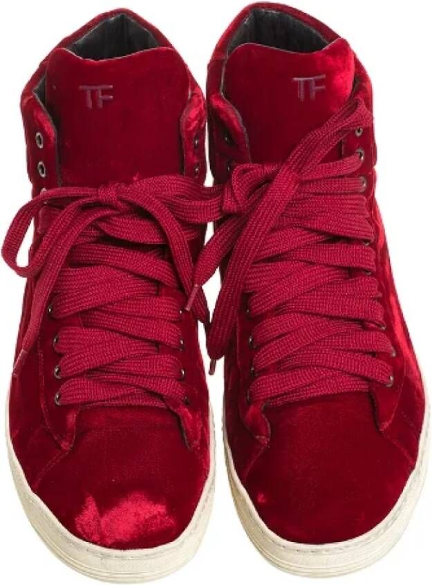 Tom Ford Pre-owned Velvet sneakers Red Heren