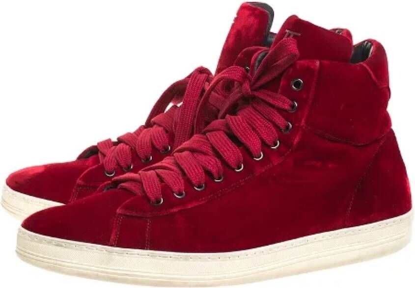 Tom Ford Pre-owned Velvet sneakers Red Heren