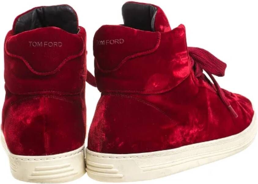 Tom Ford Pre-owned Velvet sneakers Red Heren