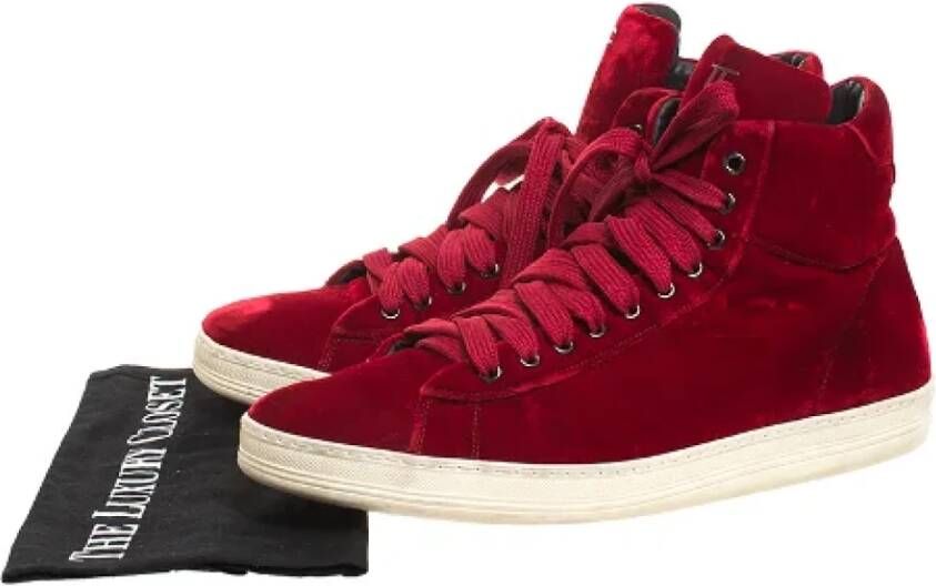 Tom Ford Pre-owned Velvet sneakers Red Heren