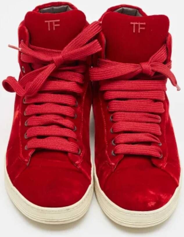 Tom Ford Pre-owned Velvet sneakers Red Heren