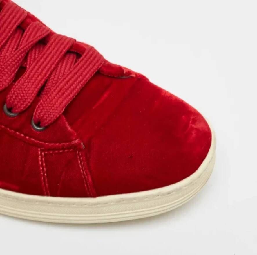 Tom Ford Pre-owned Velvet sneakers Red Heren