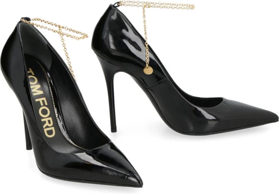 Tom Ford Pumps van Lakleer met Puntige Neus Black Dames