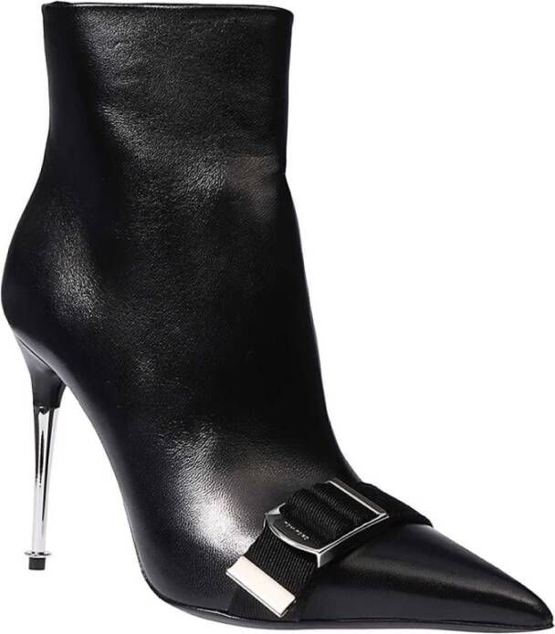 Tom Ford Puntige Neus Leren Enkellaarzen Stiletto Black Dames