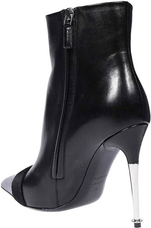 Tom Ford Puntige Neus Leren Enkellaarzen Stiletto Black Dames