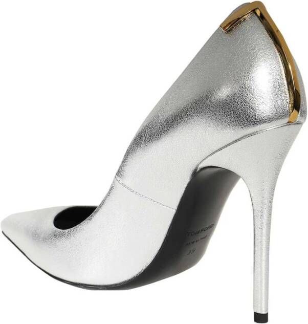 Tom Ford Puntige Neus Leren Pumps Gray Dames