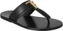 Tom Ford Zwarte Leren Logo-Plaque Platte Sandalen Black Heren - Thumbnail 2