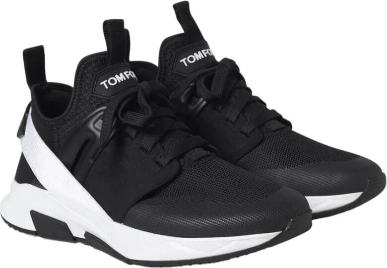 Tom Ford Sneakers Art.j1100Tof 001 Zwart Leer 50% Andere vezels 50% Geschikt voor alle temperaturen Regular Fit Black Heren