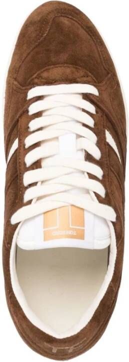 Tom Ford Luxe Suede Lage Sneakers Bruin Heren