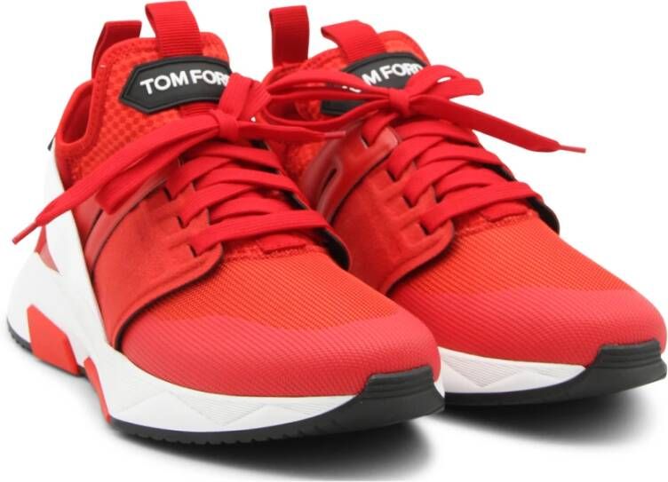 Tom Ford Witte Lichtgewicht Sneakers Rood Heren