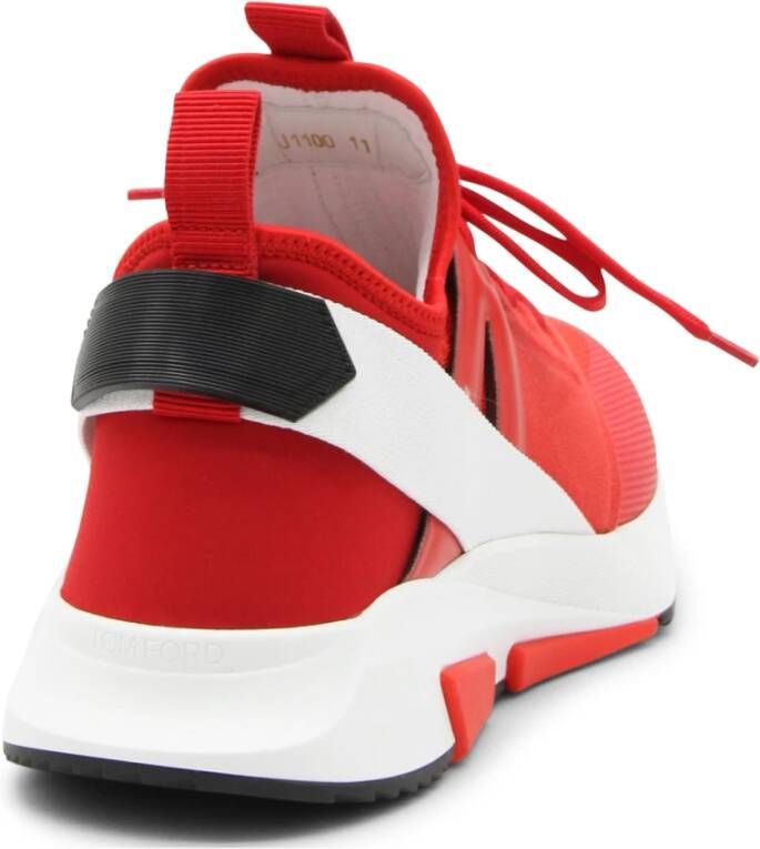 Tom Ford Witte Lichtgewicht Sneakers Rood Heren