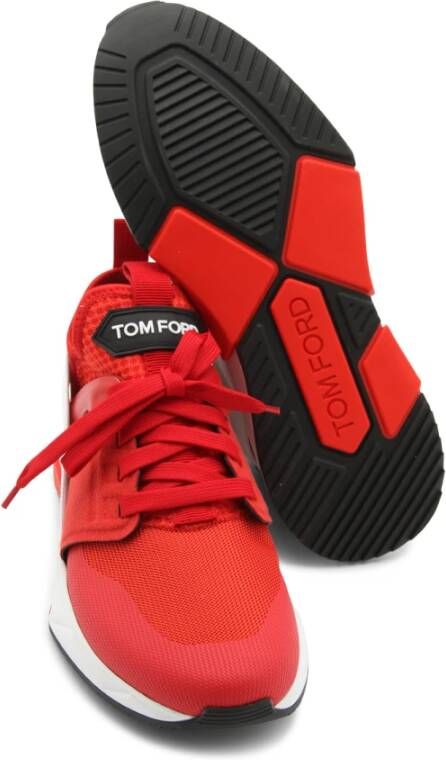 Tom Ford Witte Lichtgewicht Sneakers Rood Heren