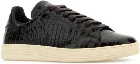 Tom Ford Stijlvolle Leren Sneakers Brown Heren