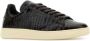 Tom Ford Zwarte Leren Sneakers met Gouden Logo Black Heren - Thumbnail 2