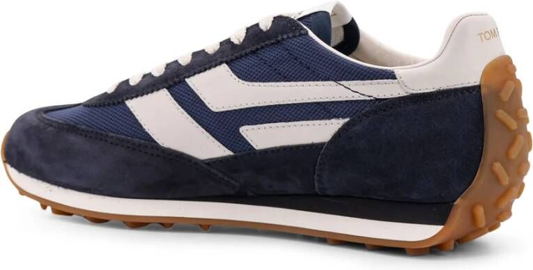 Tom Ford Suede en Mesh Low-Top Sneakers Blue Heren