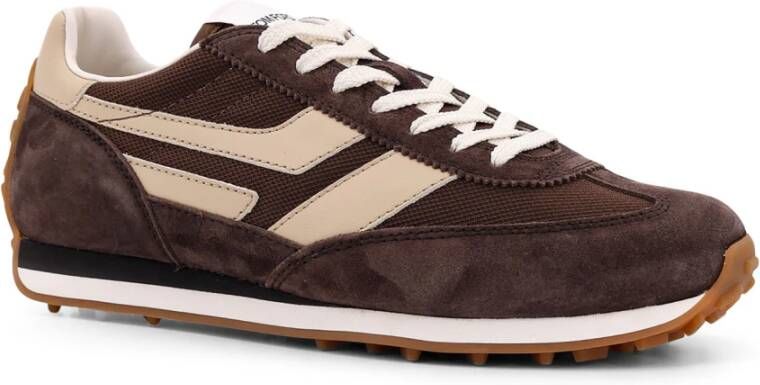 Tom Ford Suede en Mesh Low-Top Sneakers Brown Heren