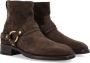 Tom Ford Suède Harnaslaarzen Gesloten Hout Aw24 Brown Heren - Thumbnail 2