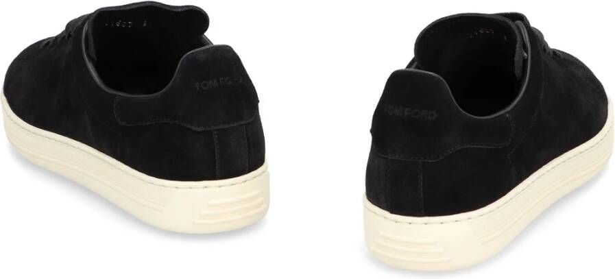 Tom Ford Suede Sneakers met Ronde Neus Black Heren