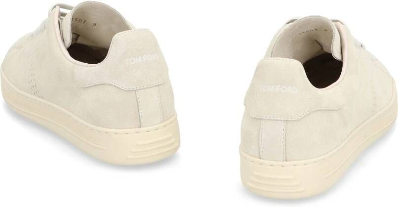 Tom Ford Suede Sneakers met Ronde Neus White Heren