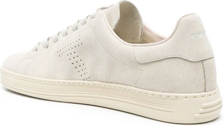 Tom Ford Suede Sneakers met Rubberen Zool Beige Heren