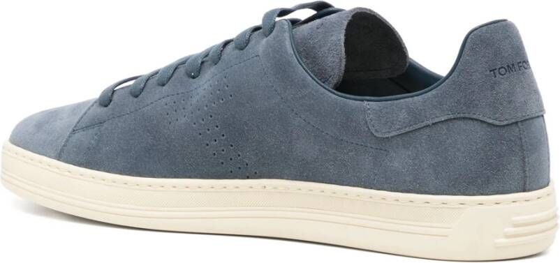 Tom Ford Suède Sneakers met Rubberen Zool Blue Heren