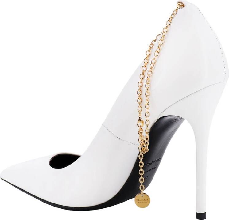 Tom Ford Witte Lakleren Dcollet Pumps White Dames