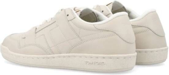 Tom Ford Witte Leren Sneakers Beige Heren