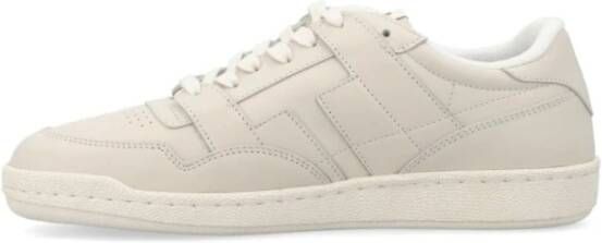 Tom Ford Witte Leren Sneakers Beige Heren