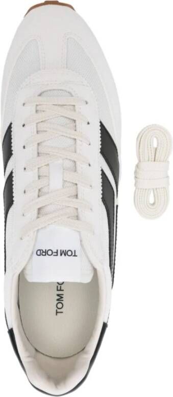 Tom Ford Witte Sneakers met Front Lace Sluiting White Heren