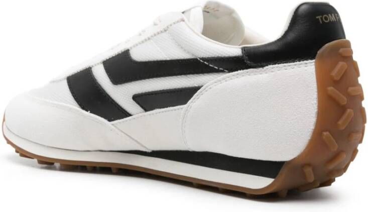 Tom Ford Witte Sneakers met Front Lace Sluiting White Heren