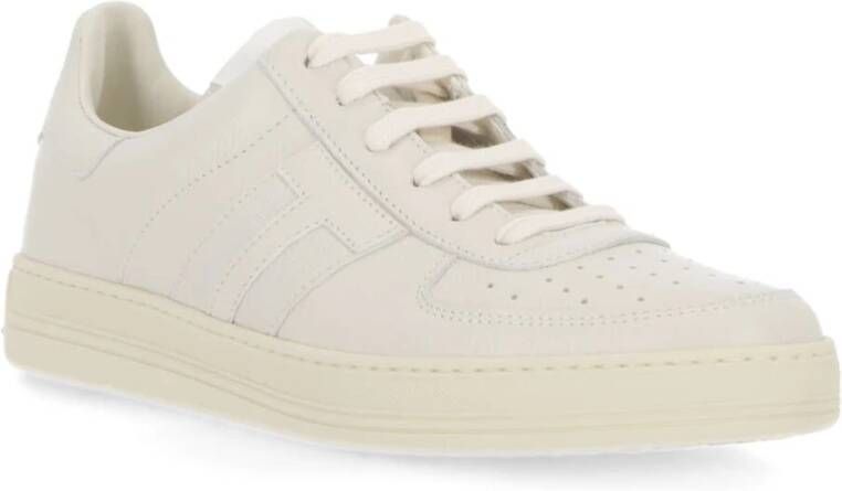 Tom Ford Witte Sneakers met Leren Logo White Heren