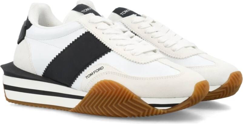 Tom Ford Witte Zwarte Sneakers James Aw24 White Heren