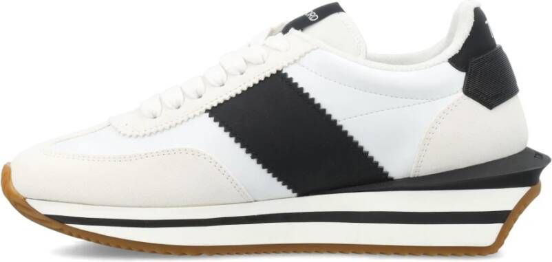 Tom Ford Witte Zwarte Sneakers James Aw24 White Heren