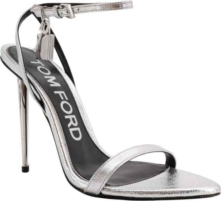 Tom Ford Zilveren Leren Stiletto Sandalen Gray Dames