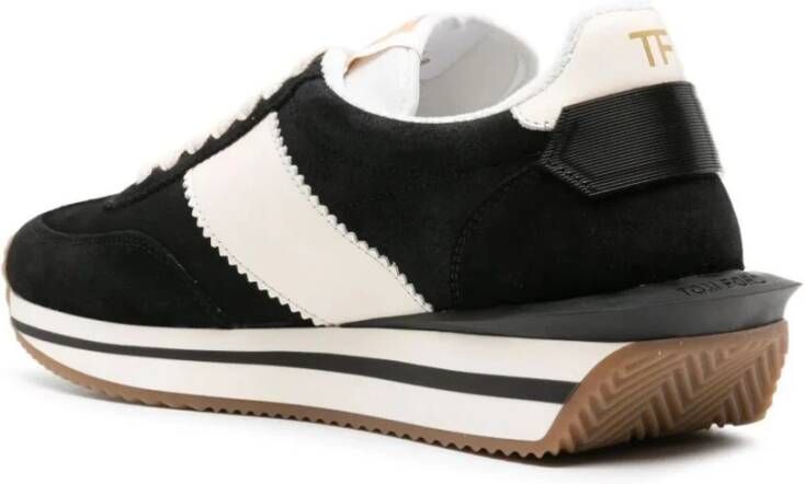 Tom Ford Zwart Crème Lage Sneakers Multicolor Heren