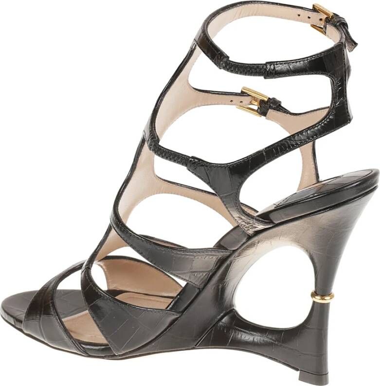 Tom Ford Zwarte Croc Cage Sandalen Black Dames