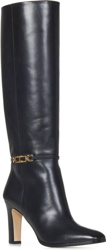 Tom Ford Zwarte enkellaarsjes met gouden detail Black Dames