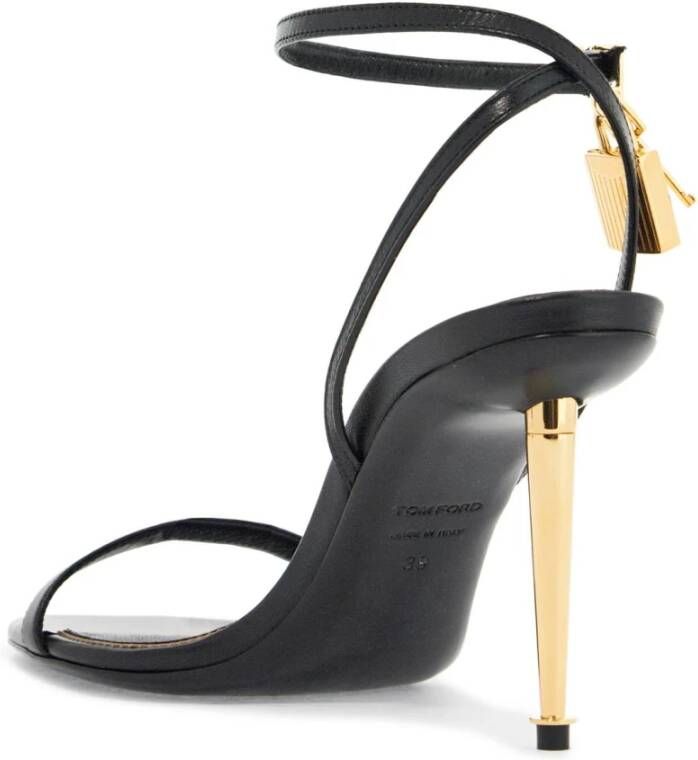 Tom Ford Zwarte Geitenleren Stiletto Sandalen Black Dames