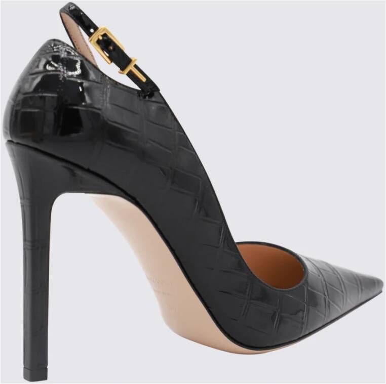 Tom Ford Zwarte Leren Croco Pumps met Hak Black Dames