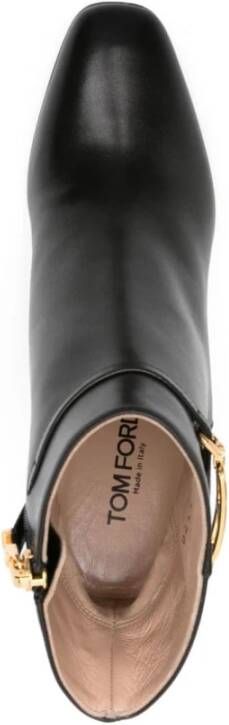 Tom Ford Zwarte Leren Laarzen met Kettingdetail Black Dames