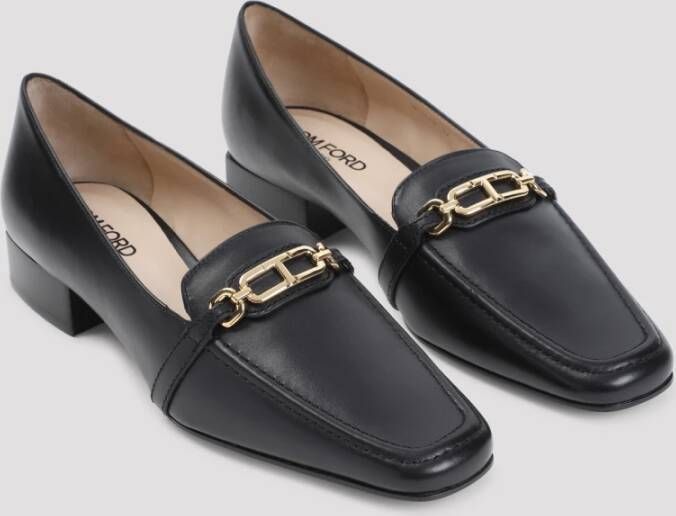 Tom Ford Zwarte Leren Loafers Elegante Stijl Black Dames